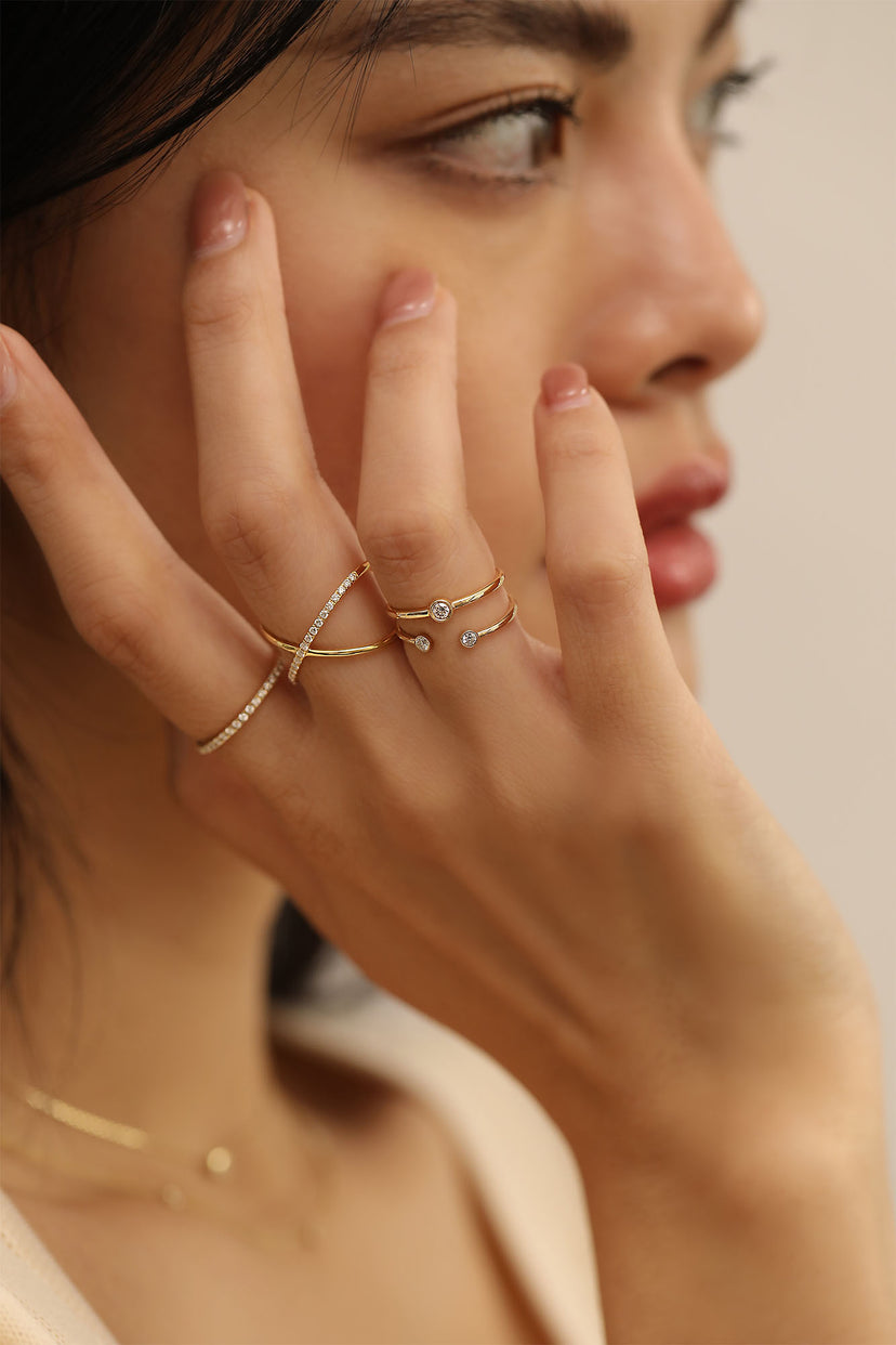 Modern Tube Ring in 18K Gold Plating - MYKA