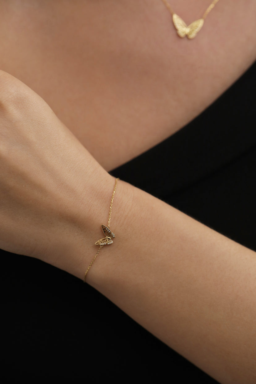18k Layered real gold filled butterfly anklet bracelet 10 inches #42 18k Layered real gold filled butterfly anklet bracelet 10 inches #42