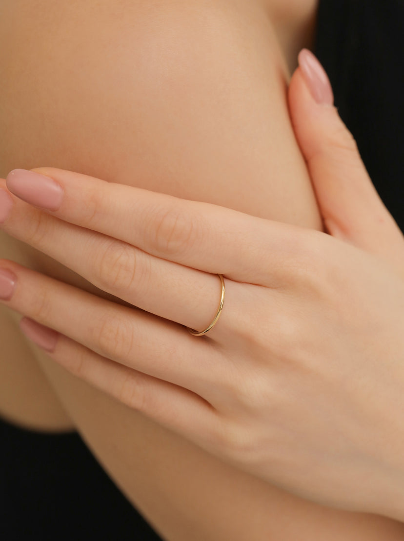 Tiny Star Ring, Dainty Stackable Rings, Gold Minimal Rings Gold Vermeil / 5