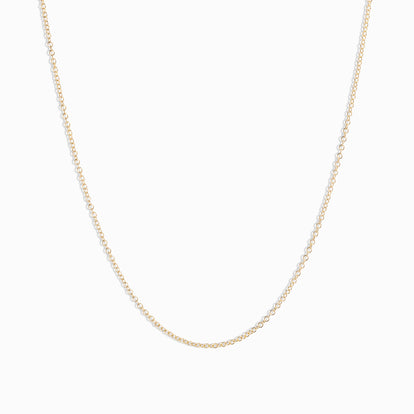NYRELLE Thin Herringbone Chain Necklace / 18K Solid Gold