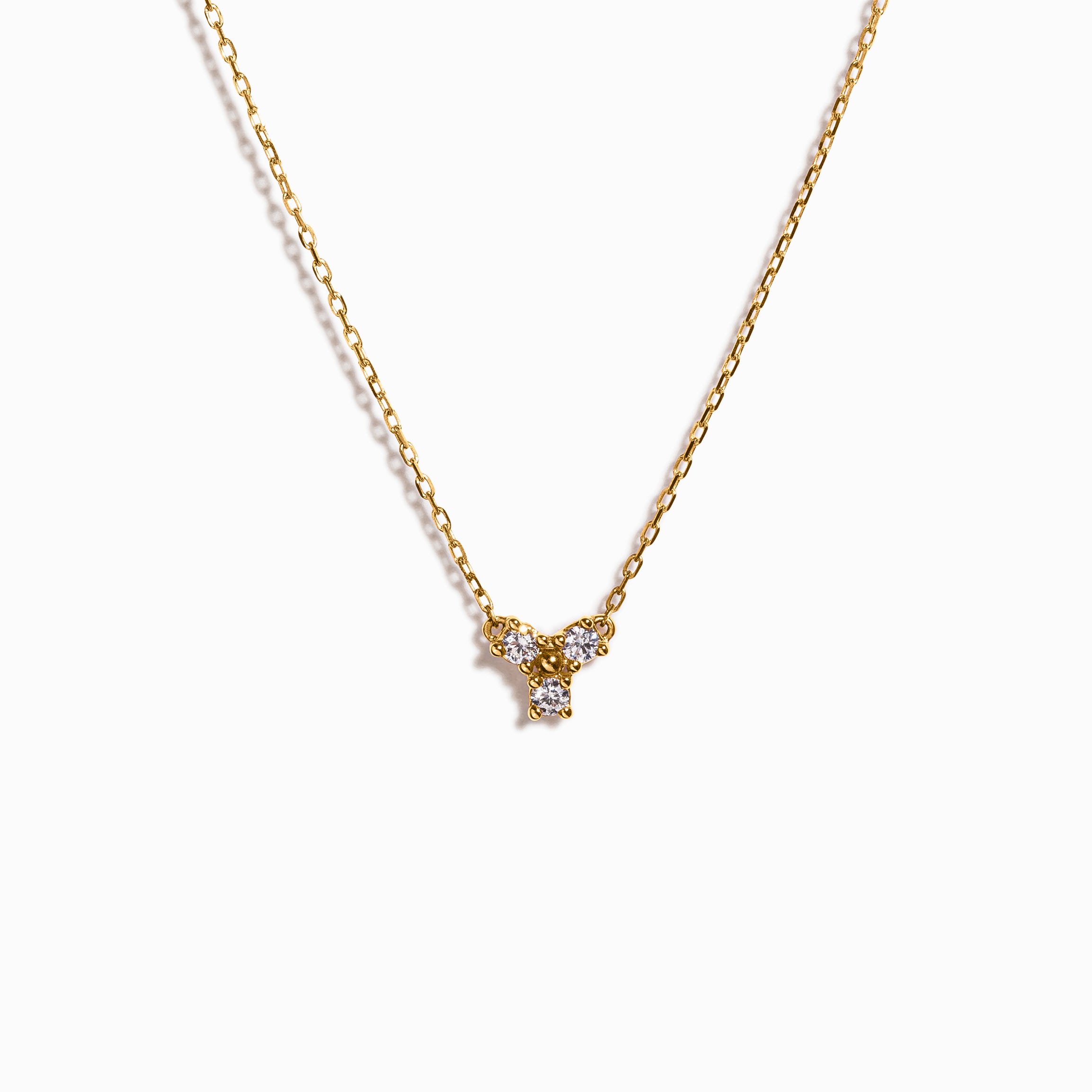 Diamond Trinity Necklace / 9K and 18K Solid Gold – NYRELLE